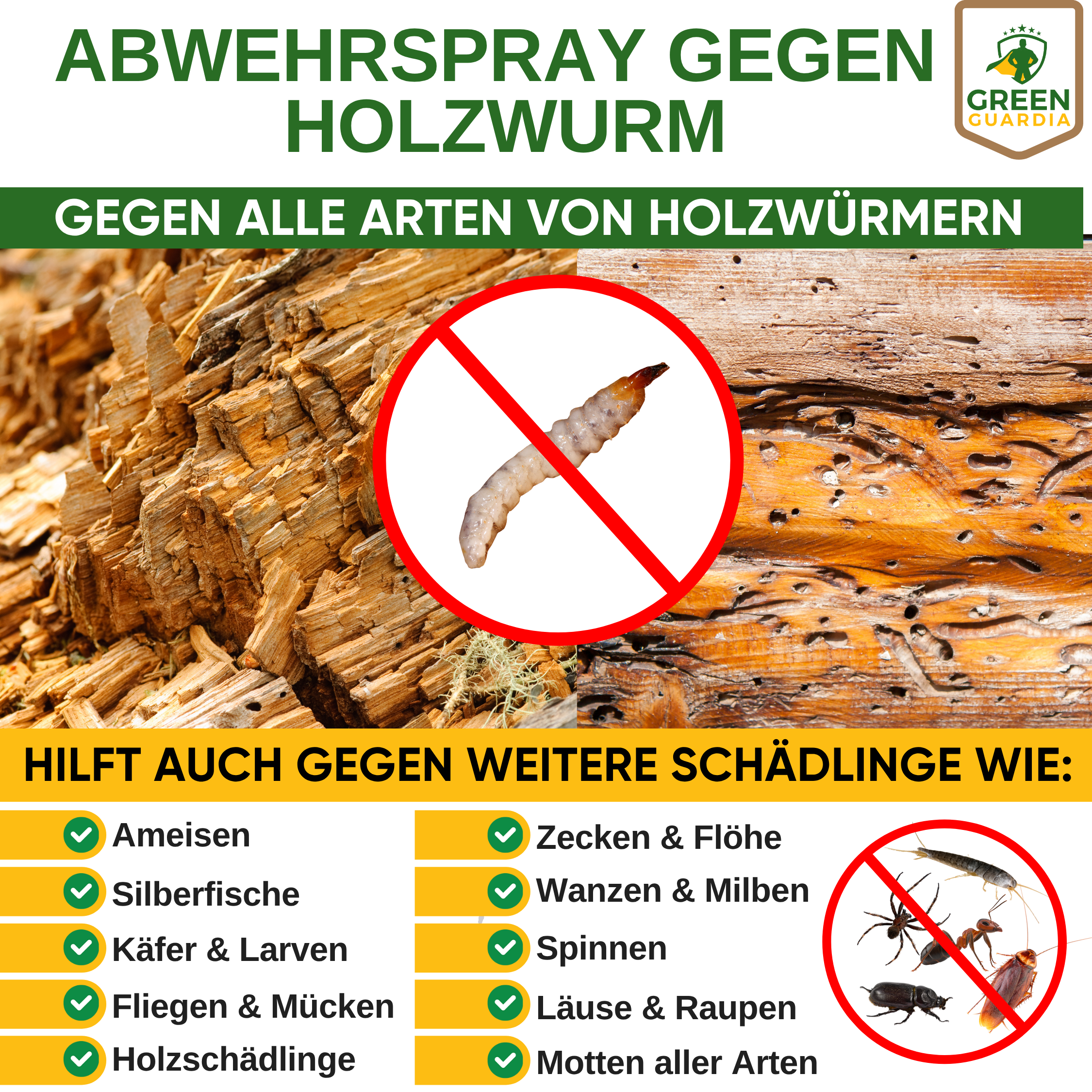 Spray répulsif puissant contre les vers à bois