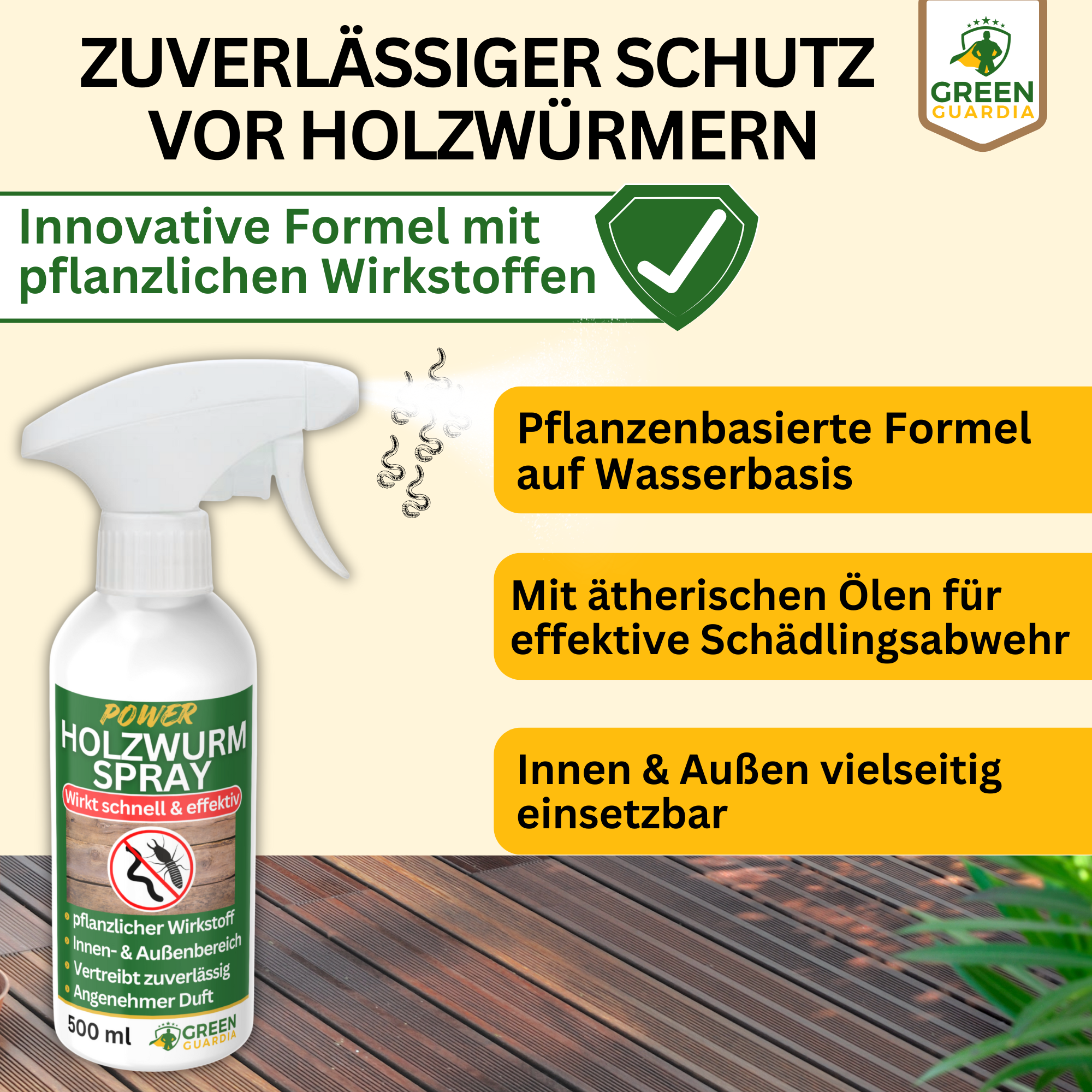 Spray répulsif puissant contre les vers à bois