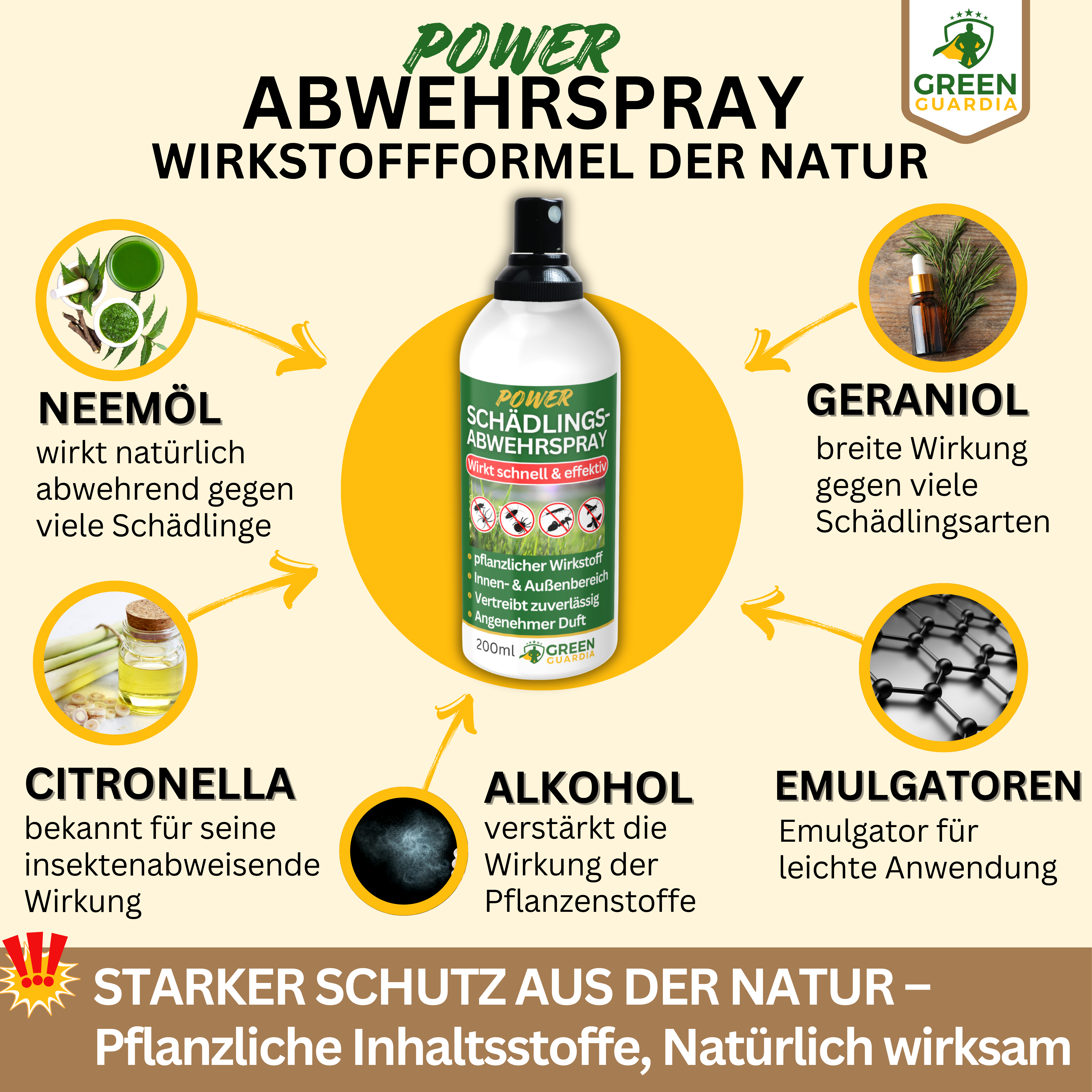 Spray répulsif puissant concentré contre les nuisibles