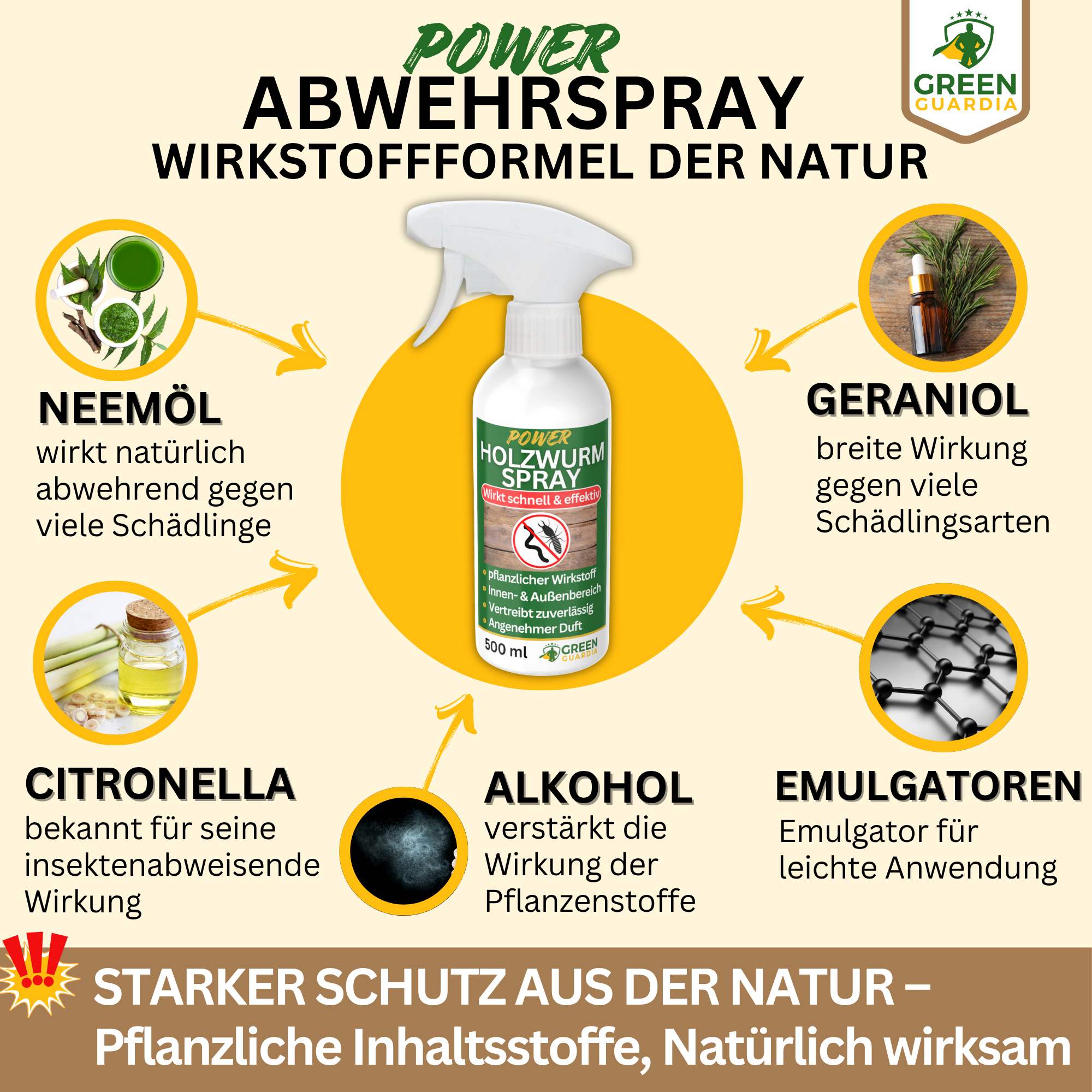 Spray répulsif puissant contre les vers à bois