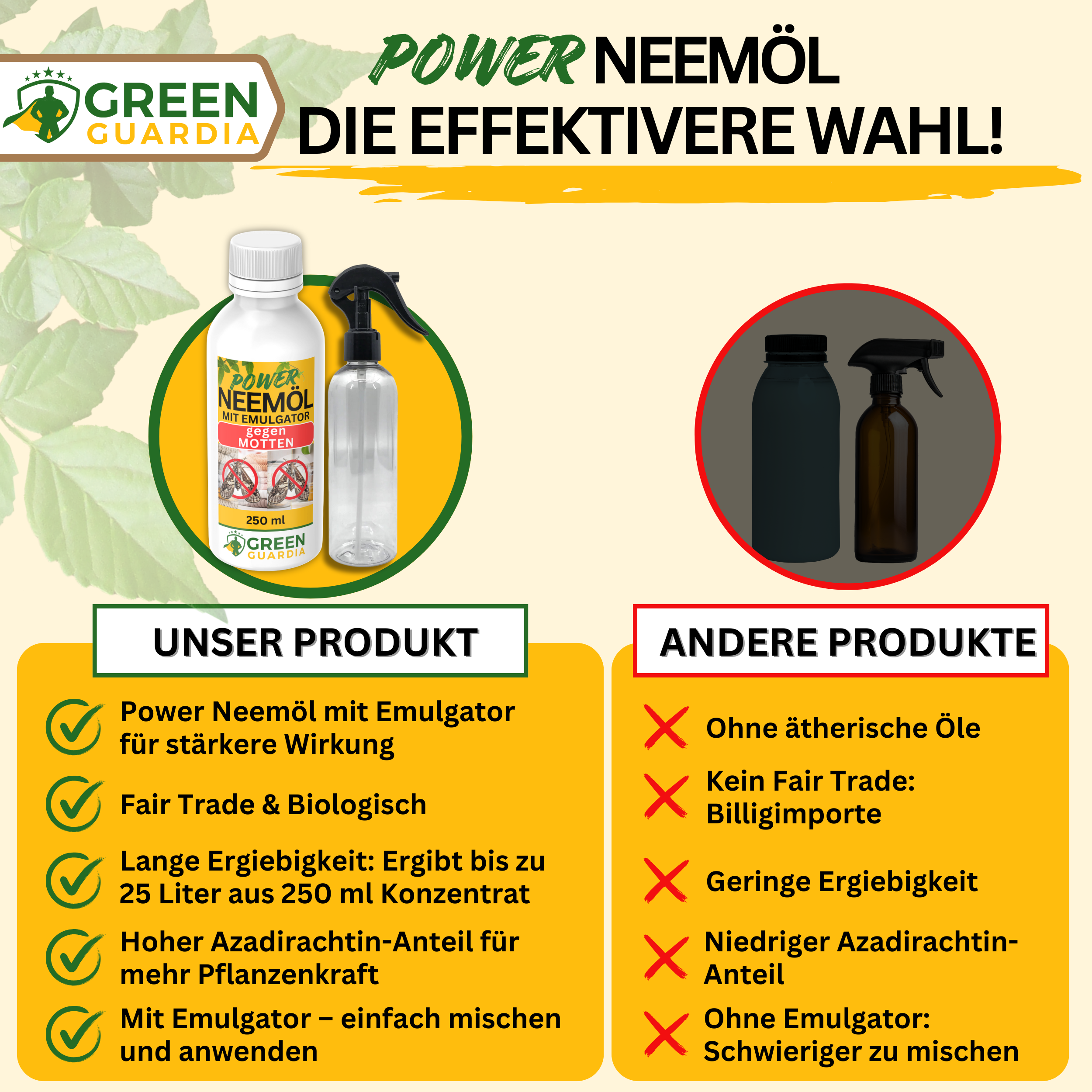 Huile de Neem puissante contre les mites alimentaires et les mites des vêtements