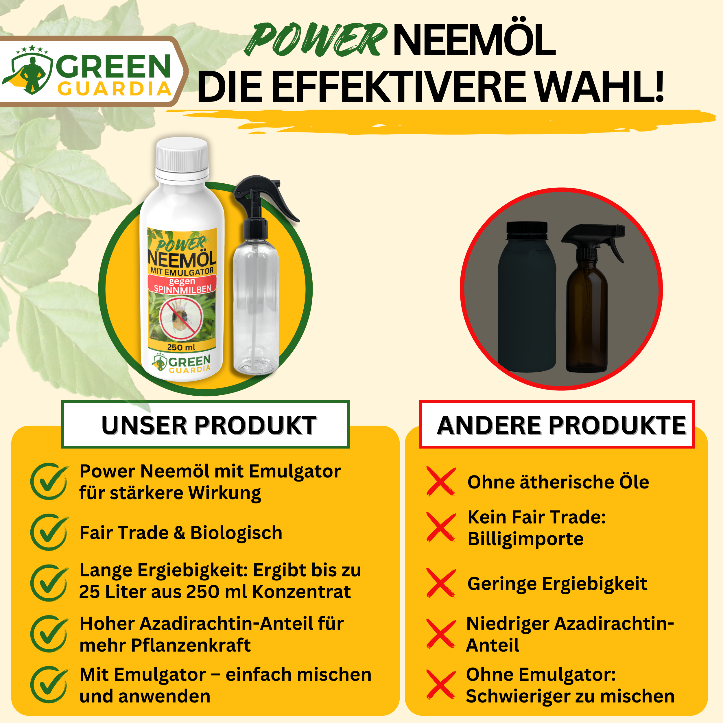 Huile de Neem puissante contre les tétranyques