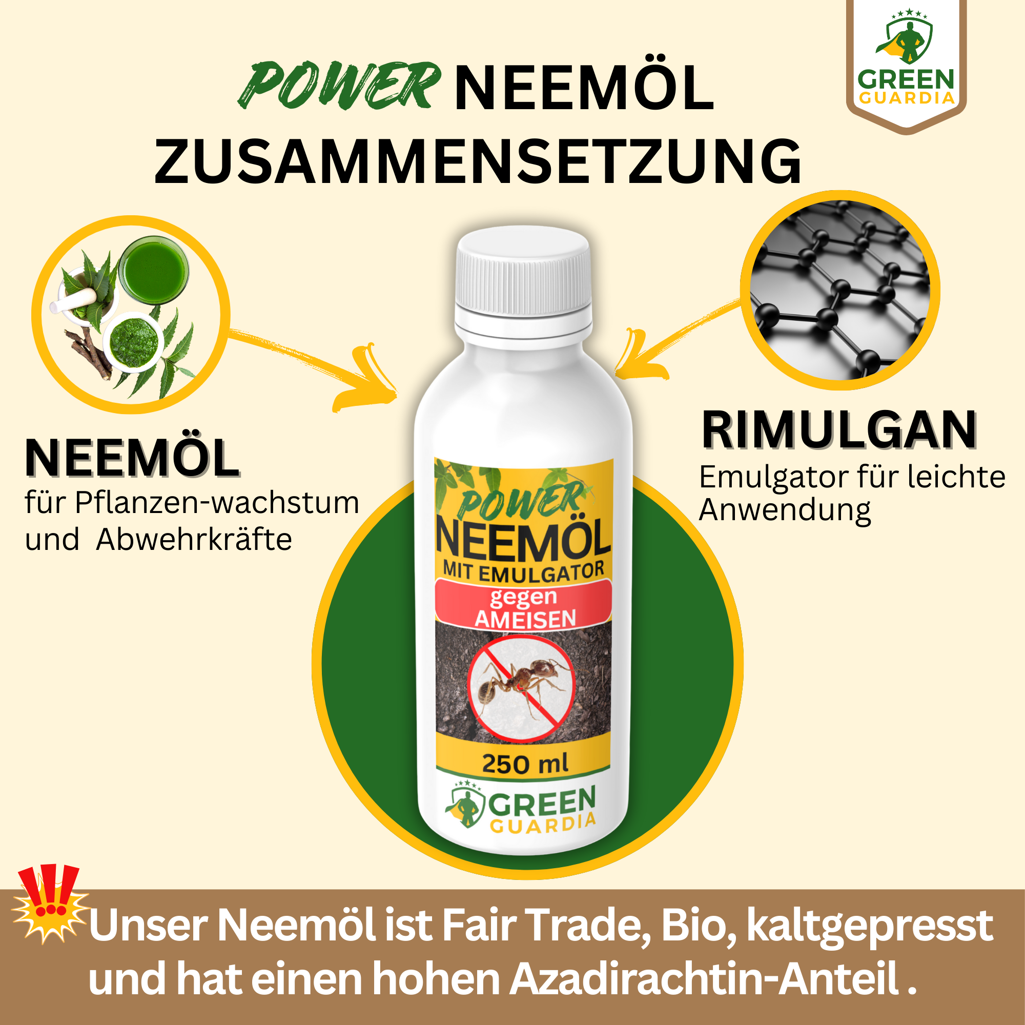 Huile de Neem puissante contre les fourmis