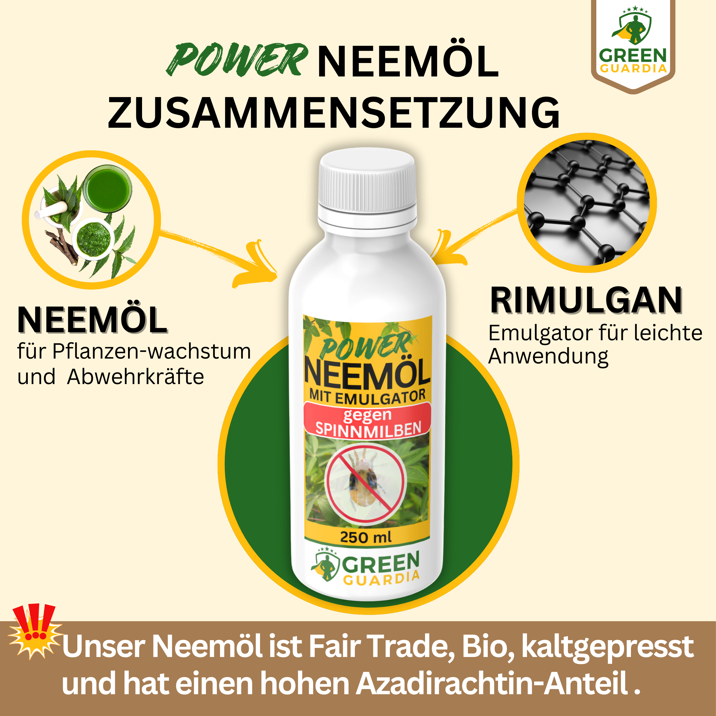 Huile de Neem puissante contre les tétranyques