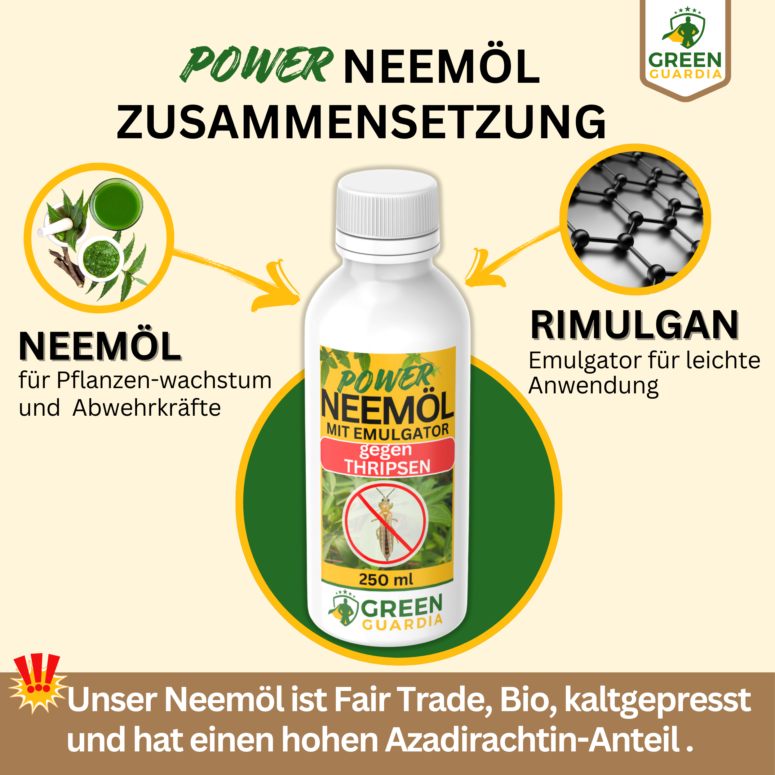 Huile de Neem puissante contre les thrips