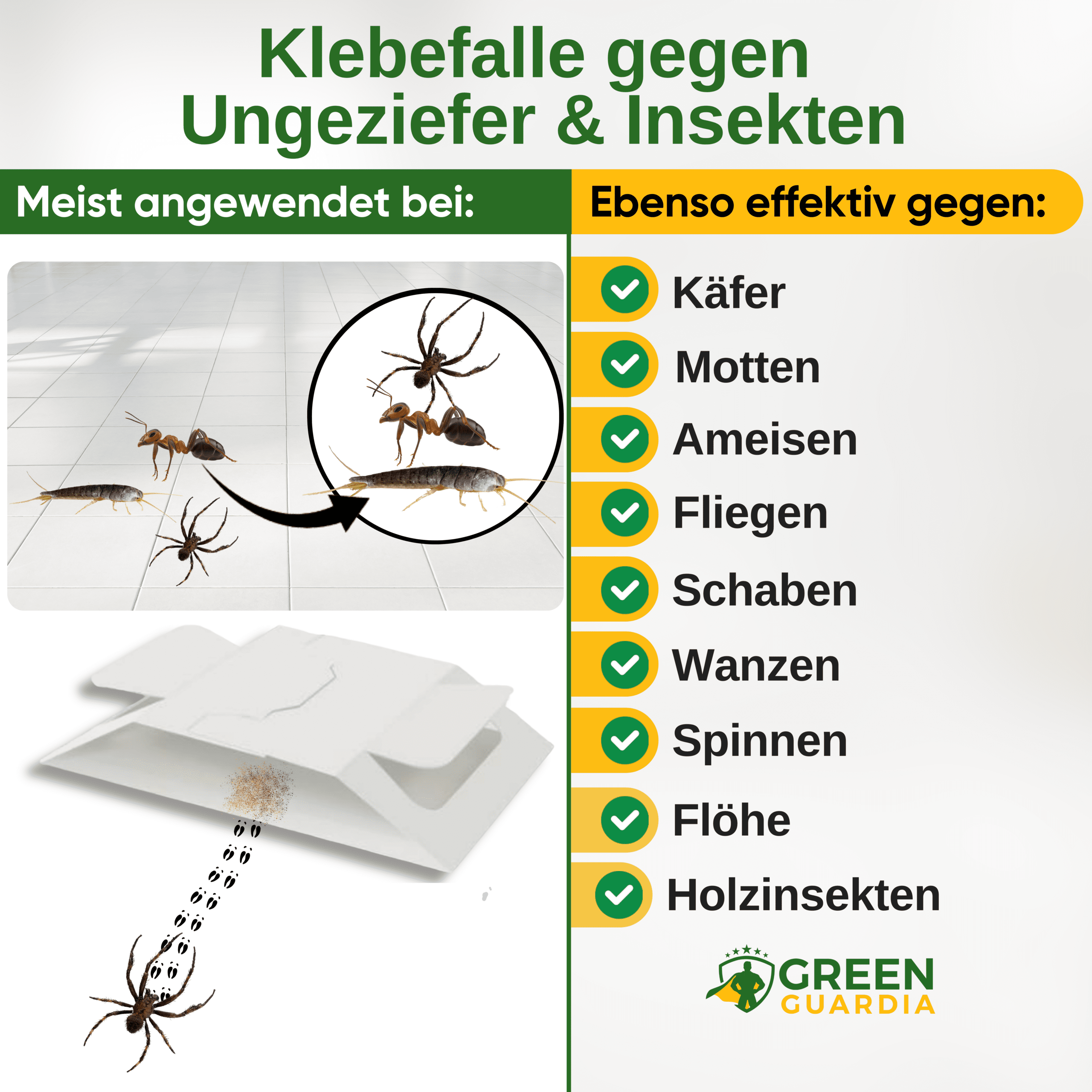 3x Ungeziefer / Insekten Falle mit Spezial - Lockstoff (Gratis) - Green Guardia - Ihr Experte für Schädlinge und Pflanzen