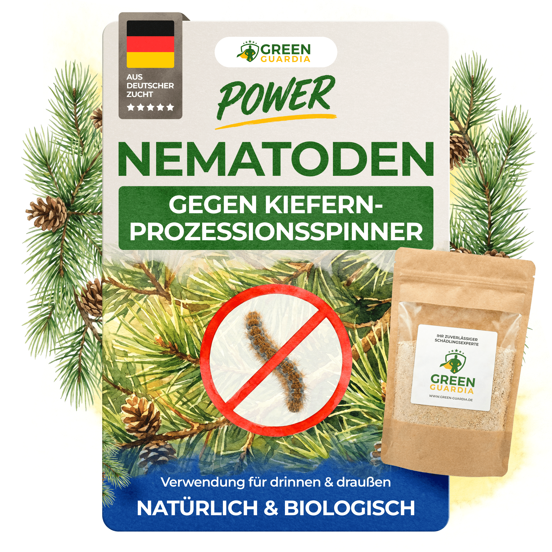 Nematoden gegen Kiefernprozessionsspinner - Green Guardia - Ihr Experte für Schädlinge und Pflanzen