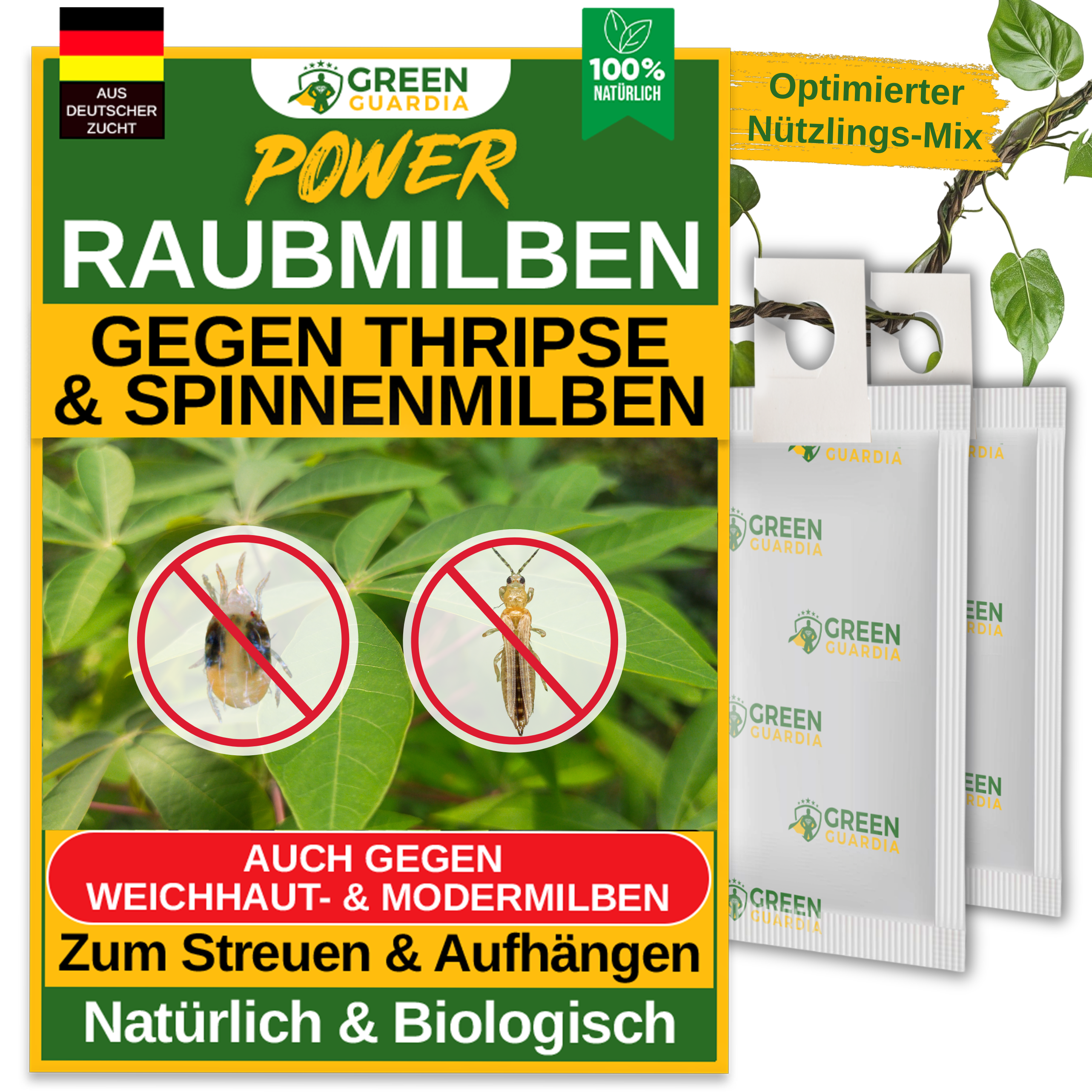 Predatory mite mix against thrips &amp; spider mites for hanging or scattering 
