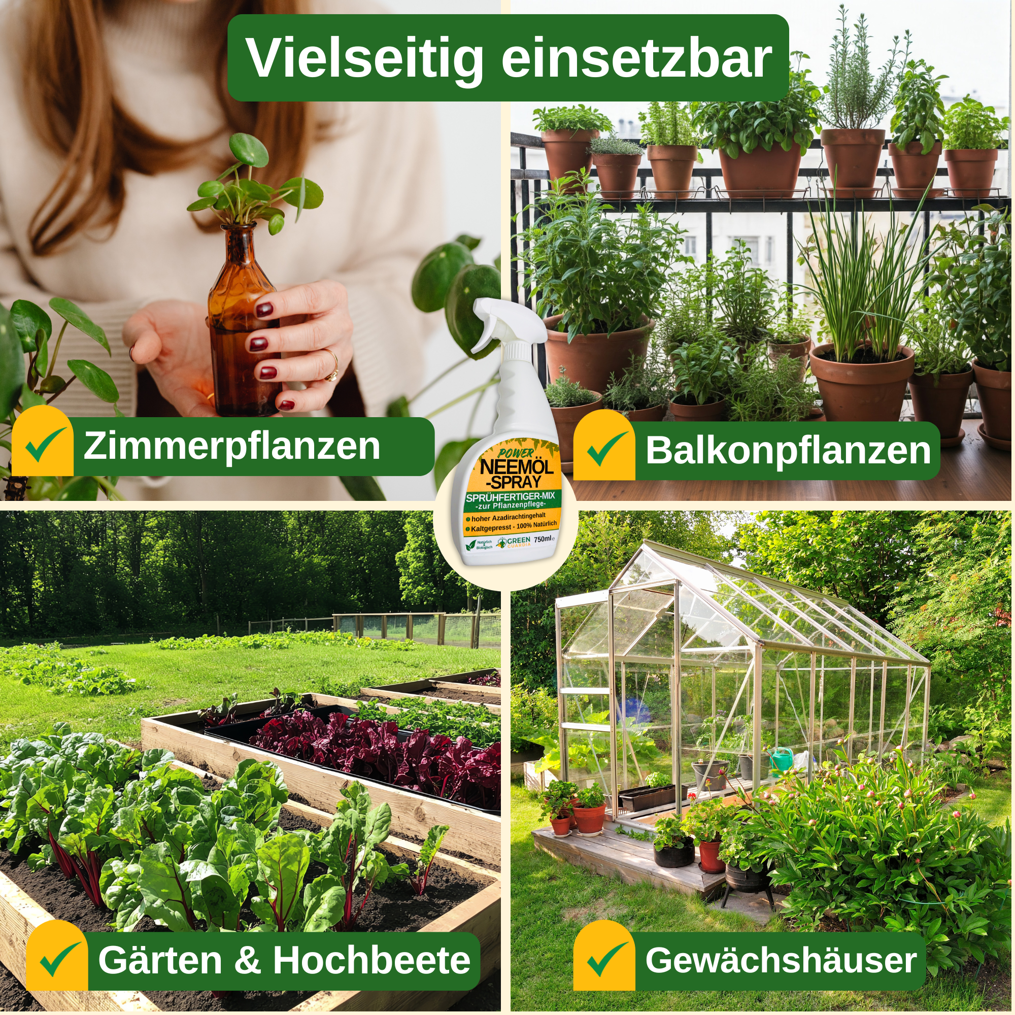 Neemöl Spray 750ml, -Sprühfertig- mit Emulgator zur Pflanzenpflege und Schutz