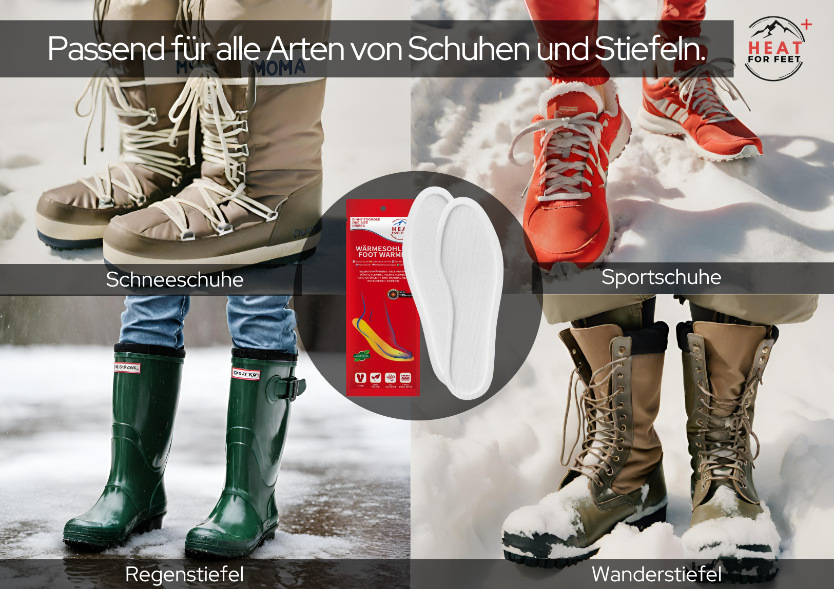 Heat for Feet, 10 Paar Wärmesohlen, bis zu 12 Std. Wärme, Einheitsgröße 36-46, dünn & flexibel, Sohlenwärmer,Sofort wärmende Einlegesohlen,Schuhwärmer