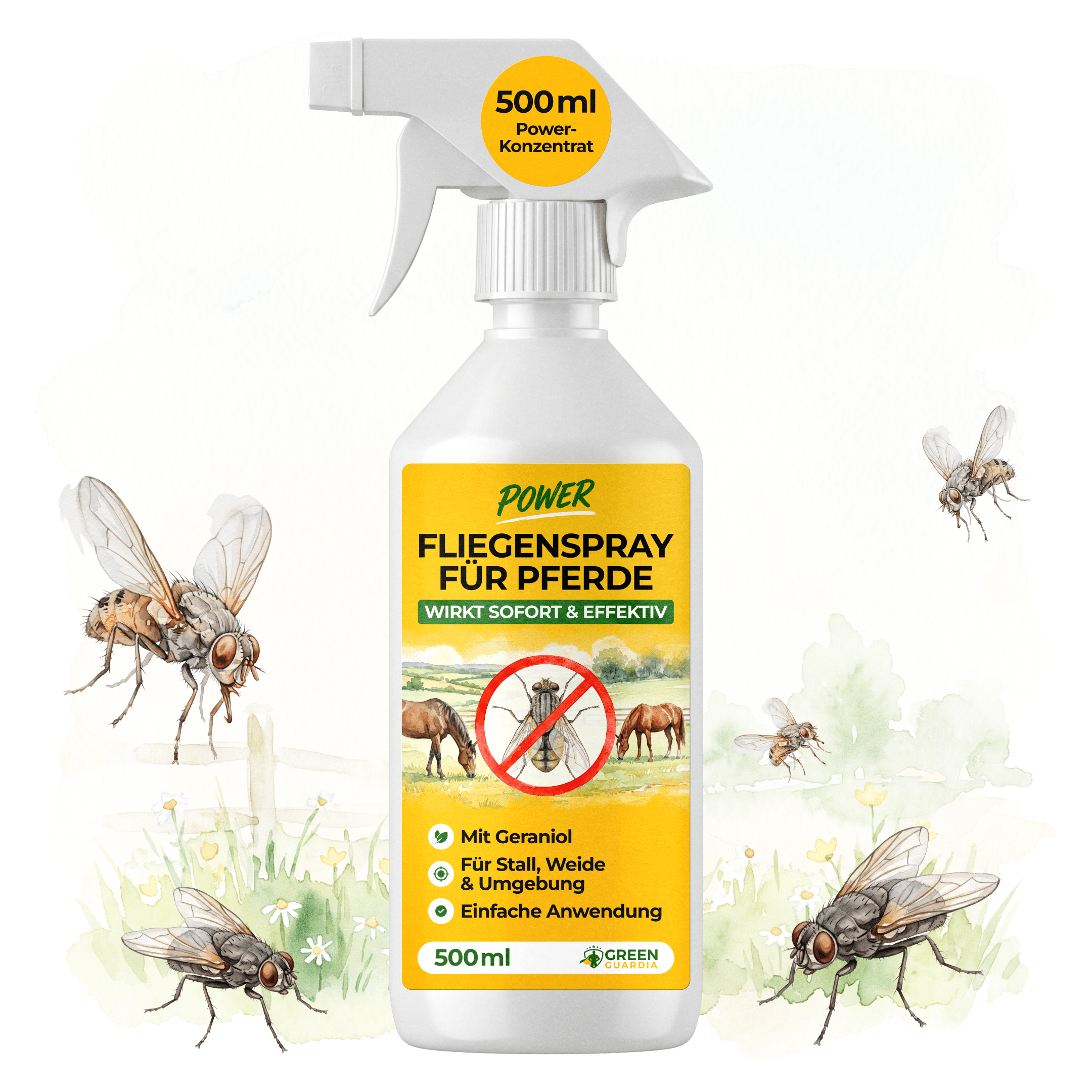 Bremsen/Fliegen Abwehrspray Power-Konzentrat für Pferde - 500ml - Green Guardia - Ihr Experte für Schädlinge und Pflanzen