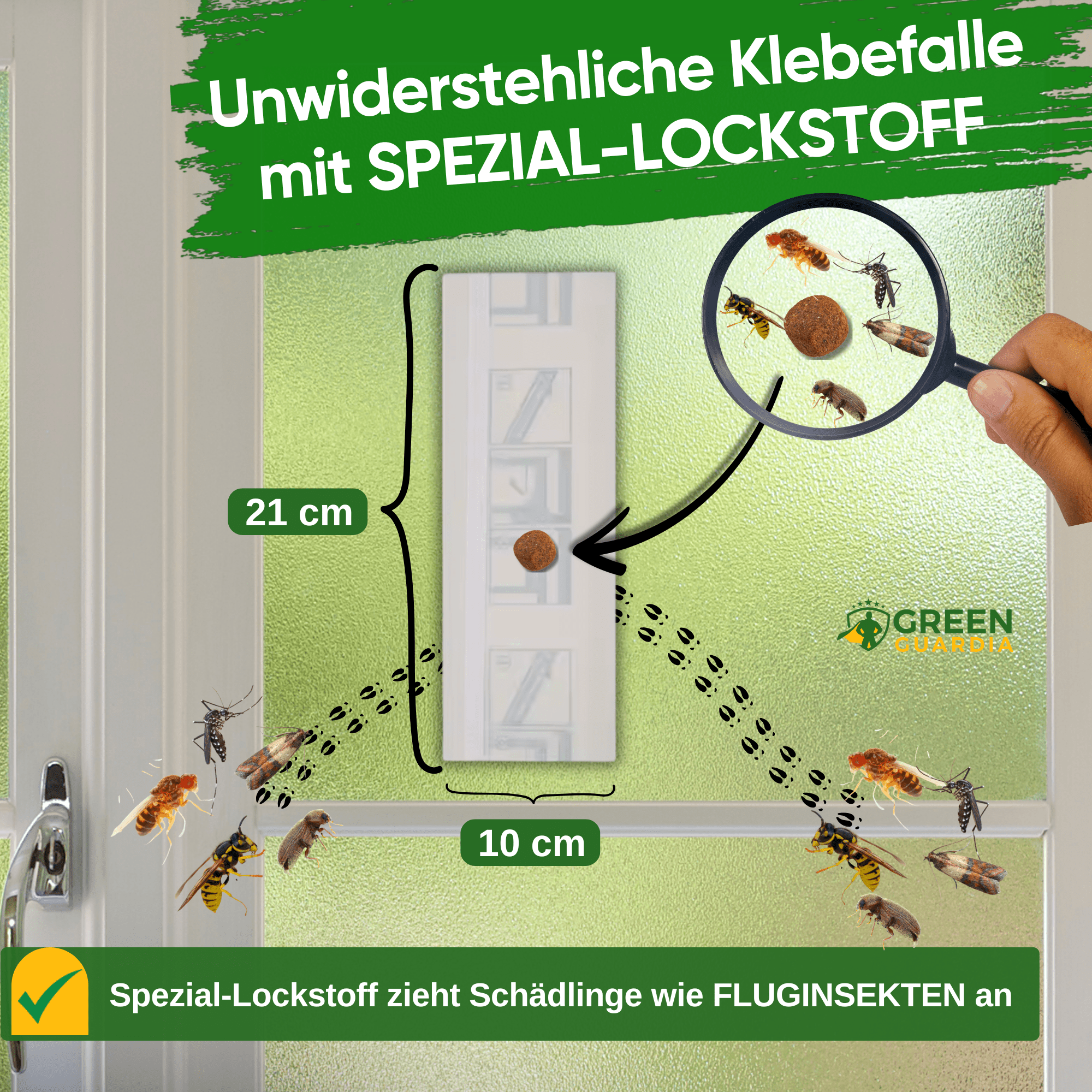 Fluginsekten Fenster - Falle mit Spezial - Lockstoff - Green Guardia - Ihr Experte für Schädlinge und Pflanzen