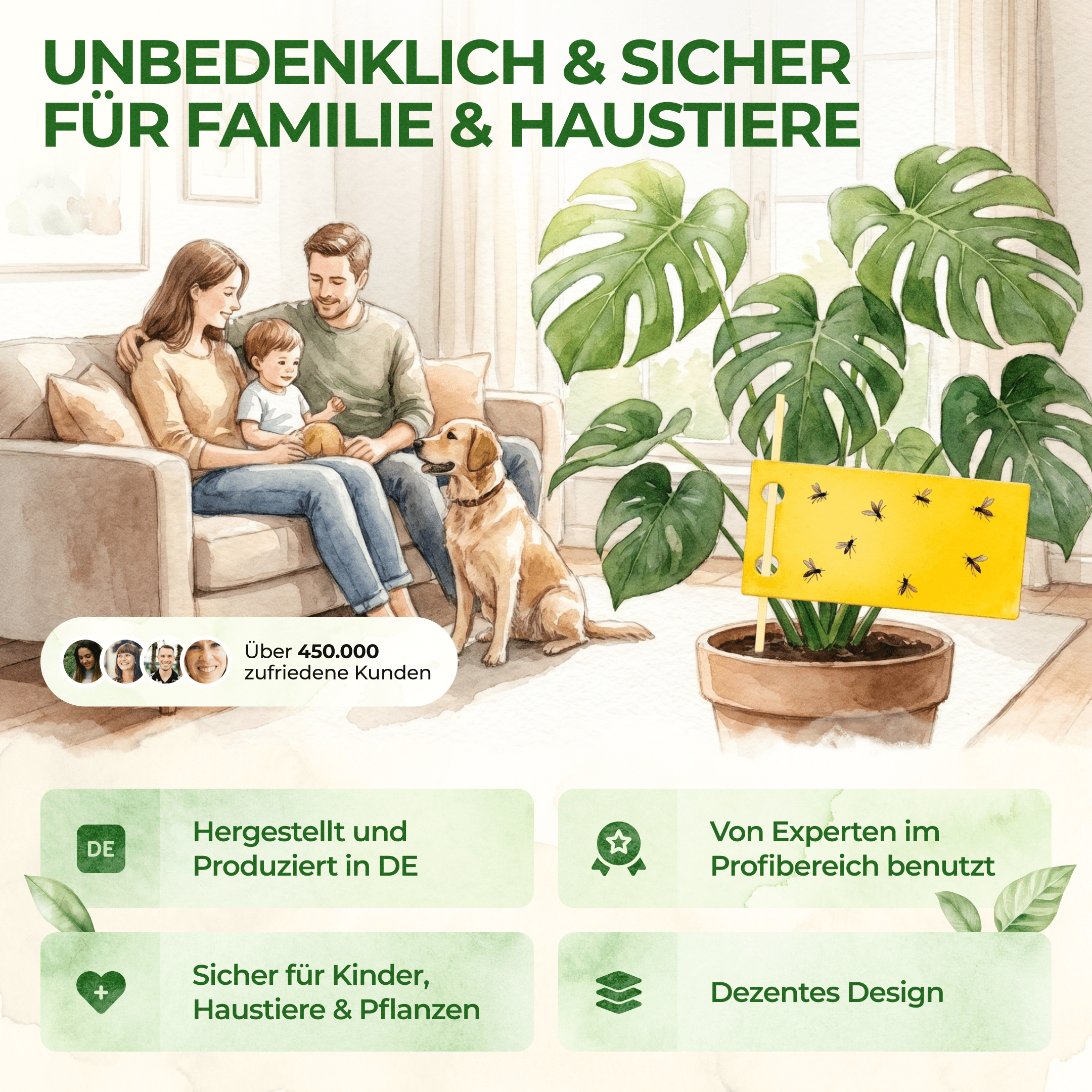 Gelbsticker (10x Stück inkl. Bambusstäbchen) - Green Guardia - Ihr Experte für Schädlinge und Pflanzen