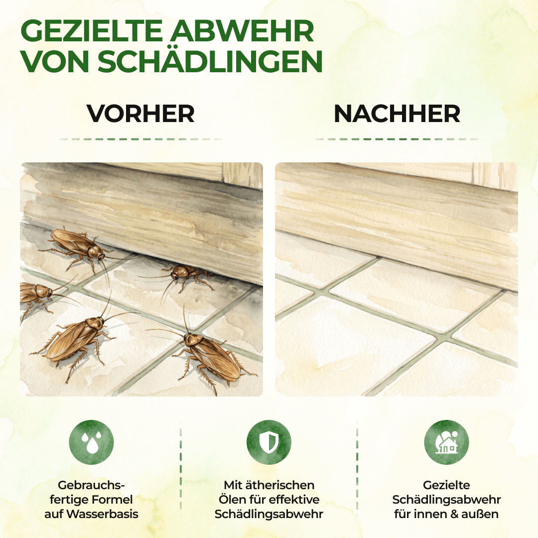 Kakerlaken / Schaben-Abwehrspray Power-Konzentrat - 500ml - Green Guardia - Ihr Experte für Schädlinge und Pflanzen