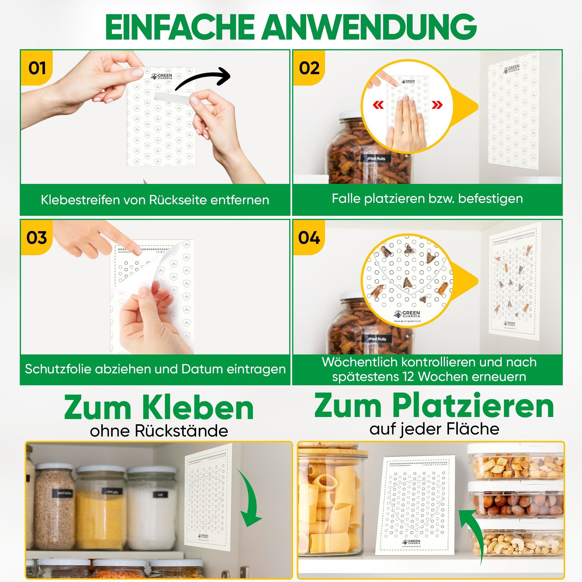 Lebensmittelmotten - Falle (10 Stück Vorteilspack) - Green Guardia - Ihr Experte für Schädlinge und Pflanzen