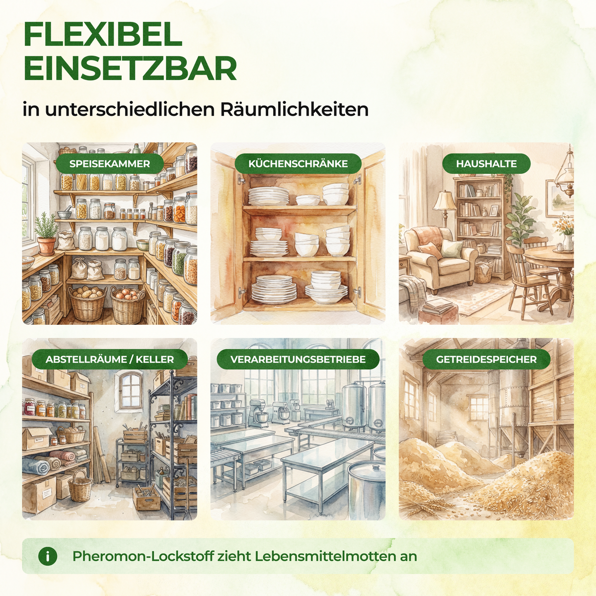 Lebensmittelmotten-Fallen mit Pheromonlockstoff