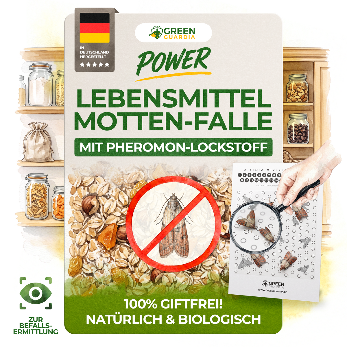 Lebensmittelmotten-Fallen mit Pheromonlockstoff