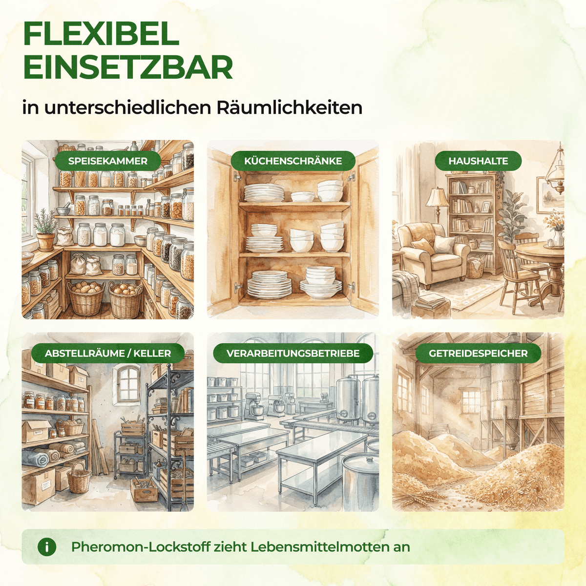 Lebensmittelmotten-Fallen mit Pheromonlockstoff - Green Guardia - Ihr Experte für Schädlinge und Pflanzen