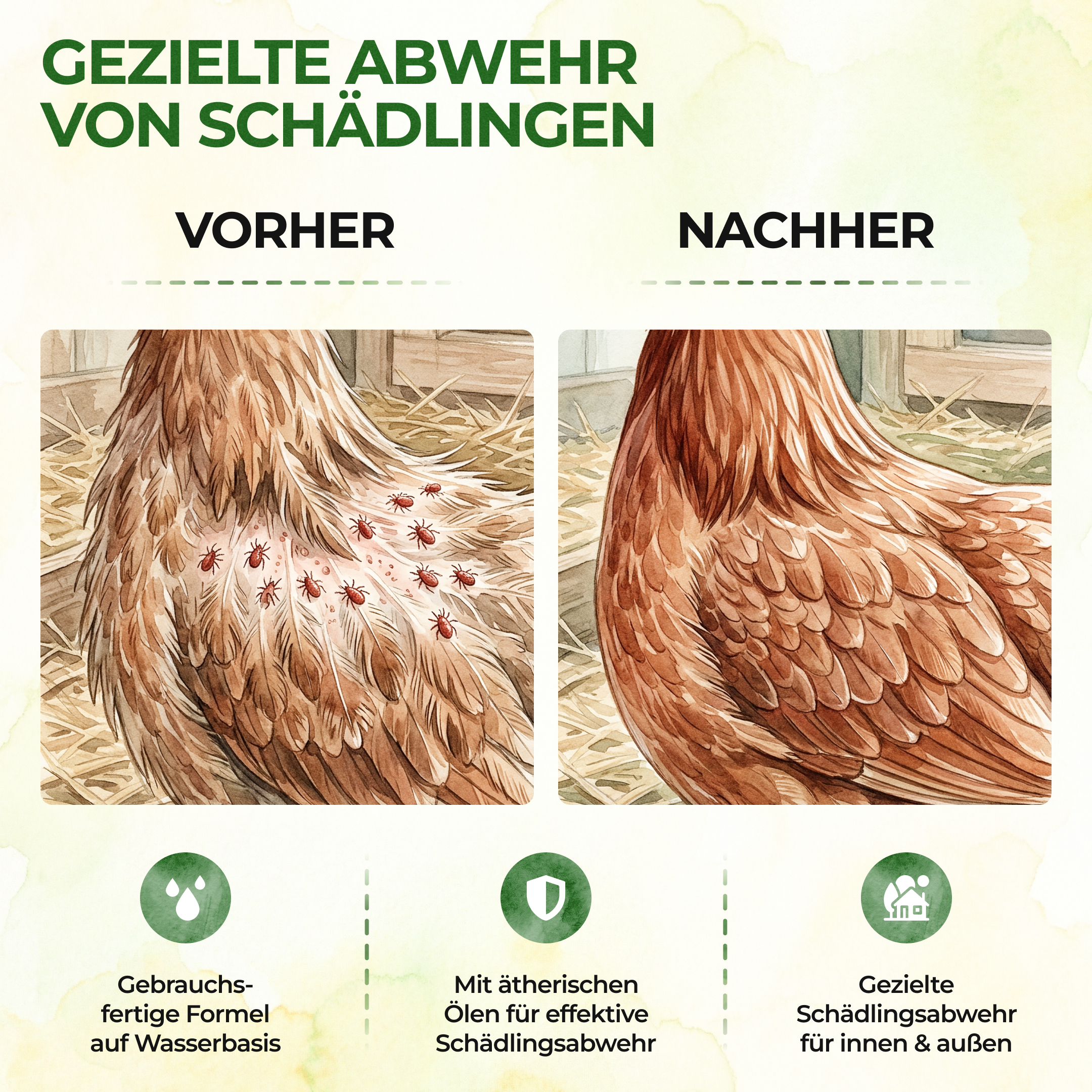 Milben-Abwehrspray für Hühner & Geflügel – Power-Konzentrat 500 ml