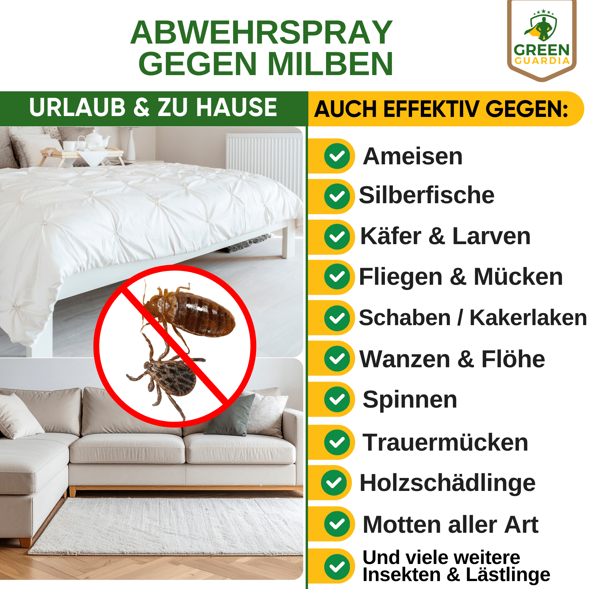 Milben - Abwehrspray Power - Konzentrat - Green Guardia - Ihr Experte für Schädlinge und Pflanzen