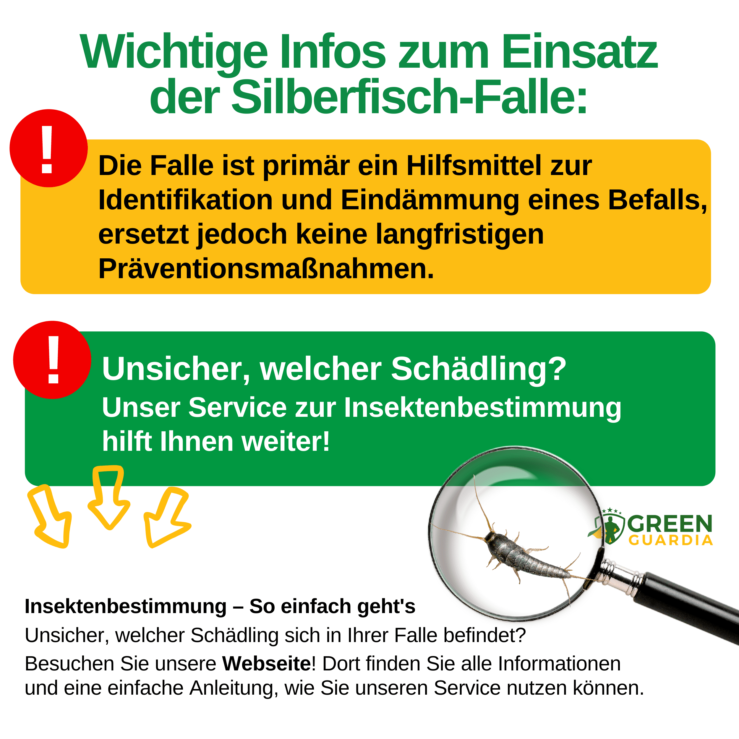 Papierfisch Falle mit Pheromon - Lockstoff - Green Guardia - Ihr Experte für Schädlinge und Pflanzen