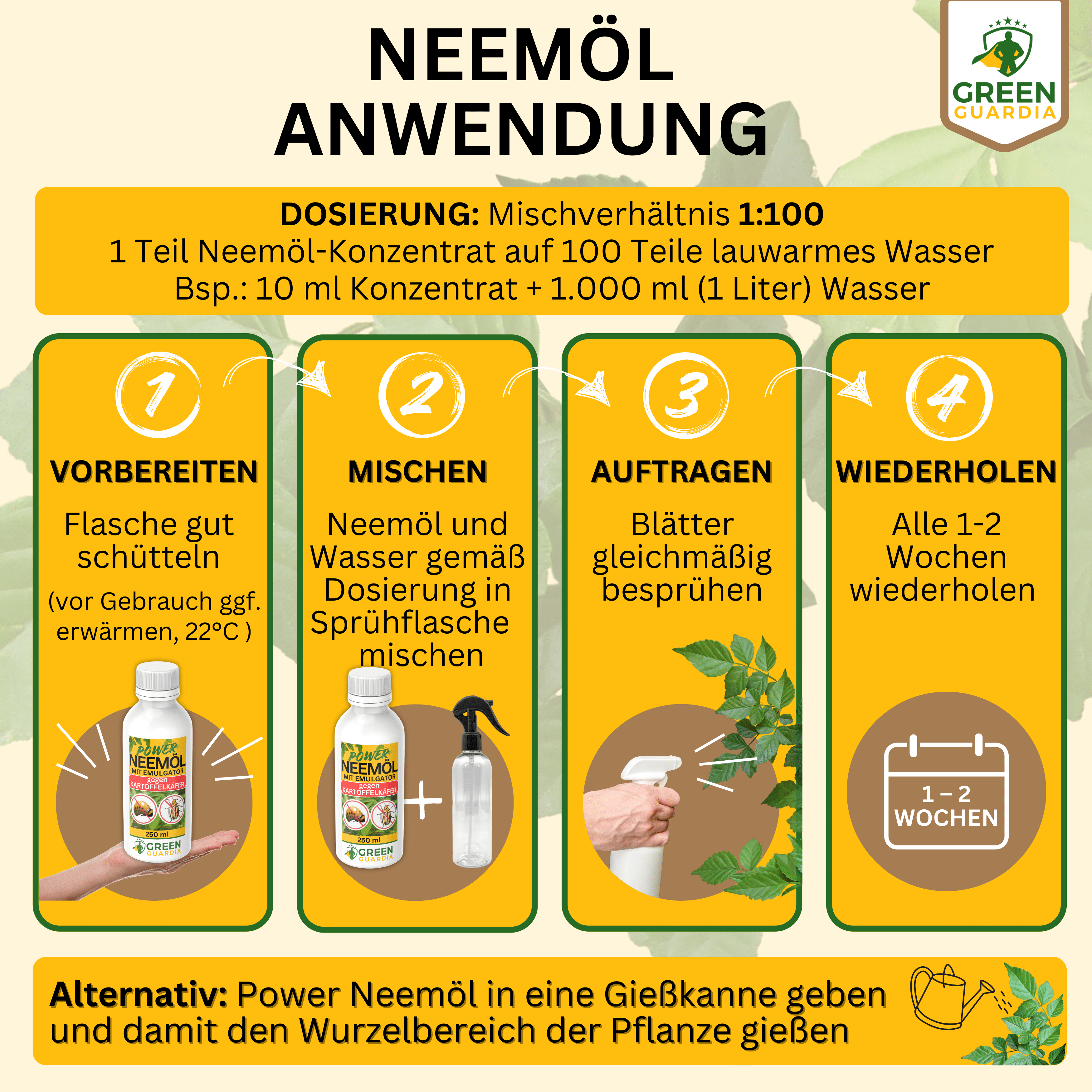 Power Neemöl gegen Kartoffelkäfer - Green Guardia - Ihr Experte für Schädlinge und Pflanzen