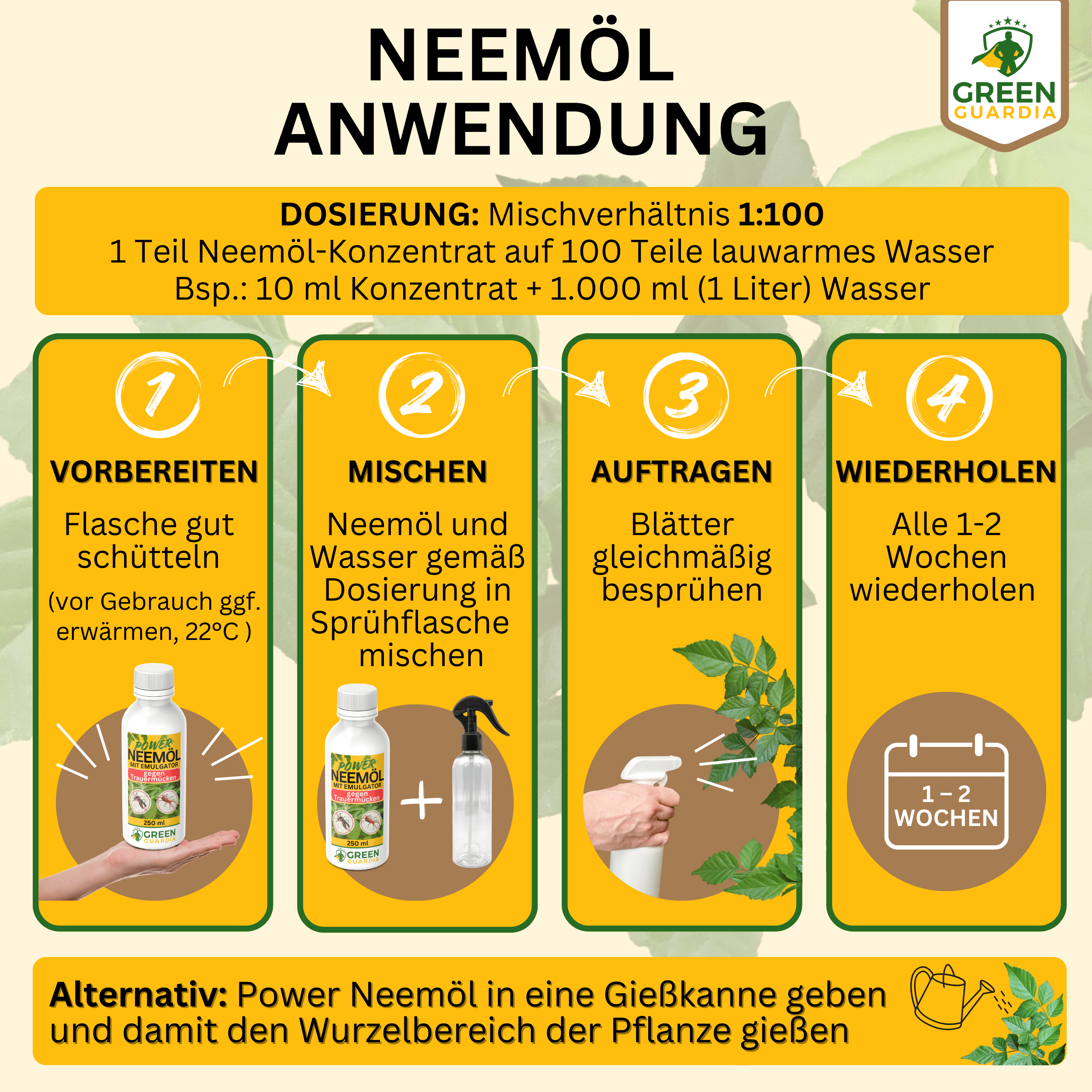Power Neemöl gegen Trauermücken - Green Guardia - Ihr Experte für Schädlinge und Pflanzen