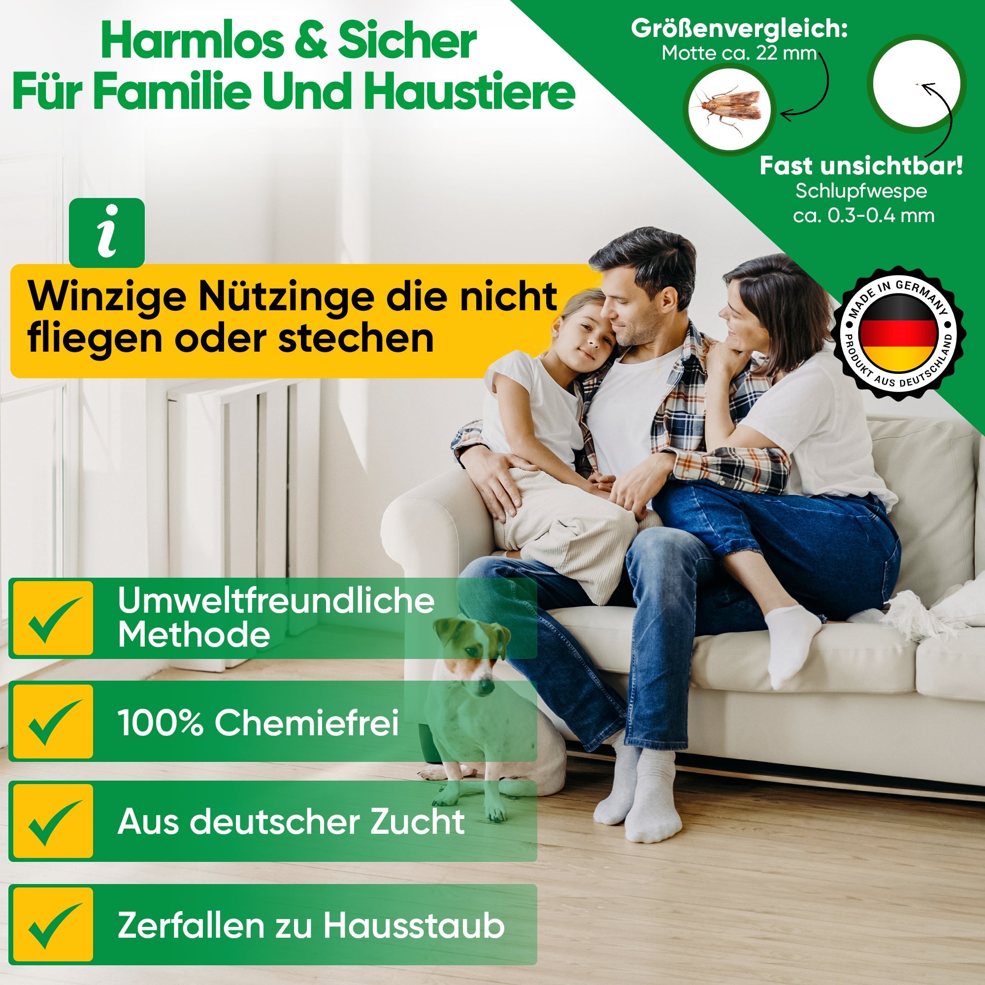 Schlupfwespen gegen Lebensmittelmotten - Green Guardia - Ihr Experte für Schädlinge und Pflanzen