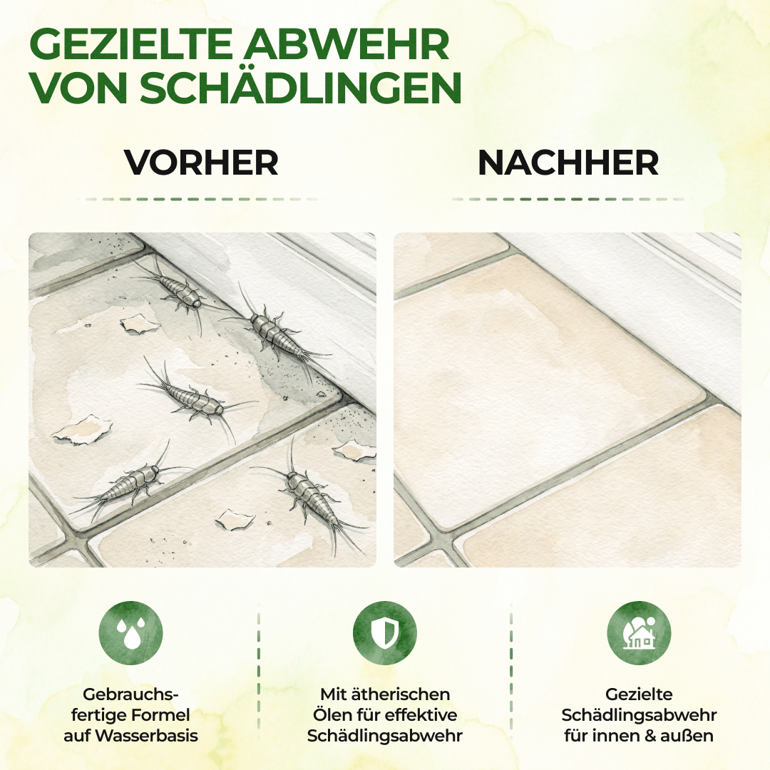 Silberfisch / Papierfisch Abwehrspray Power-Konzentrat - 500ml - Green Guardia - Ihr Experte für Schädlinge und Pflanzen