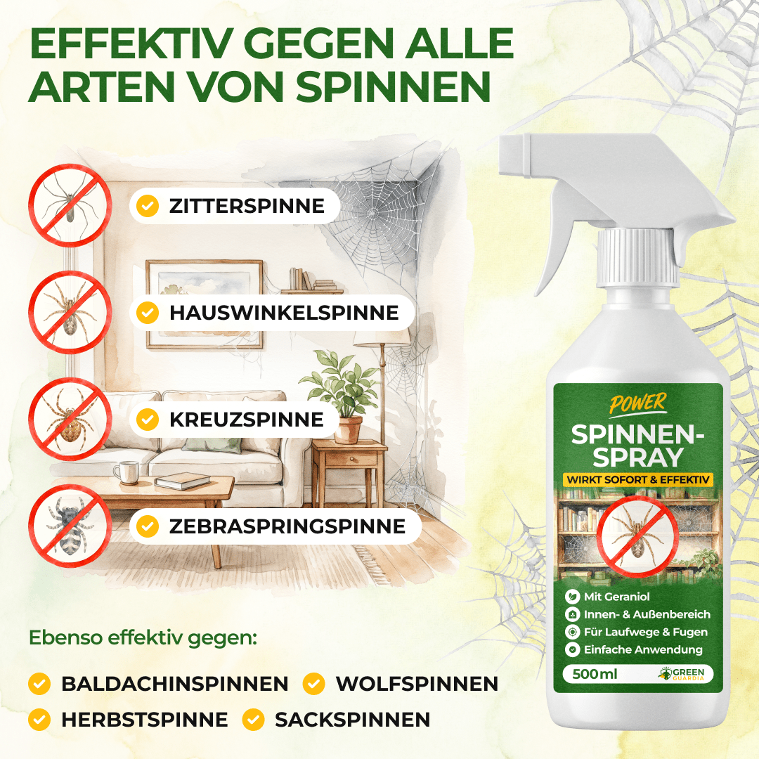 Spinnen Abwehrspray Power-Konzentrat - 500ml - Green Guardia - Ihr Experte für Schädlinge und Pflanzen