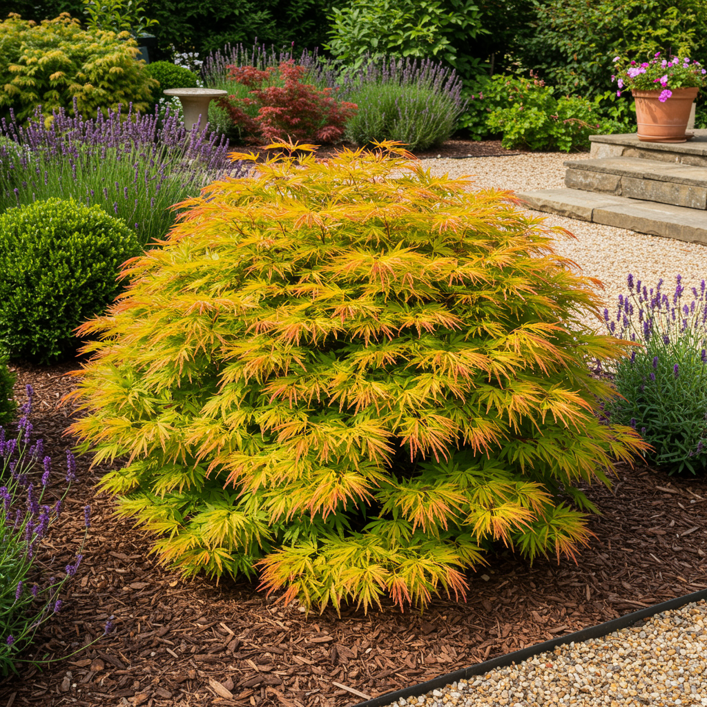 Acer Palmatum ‘Summergold’ – Japanischer Ahorn, laubabwerfend – 19 cm Topf, 70 cm hoch