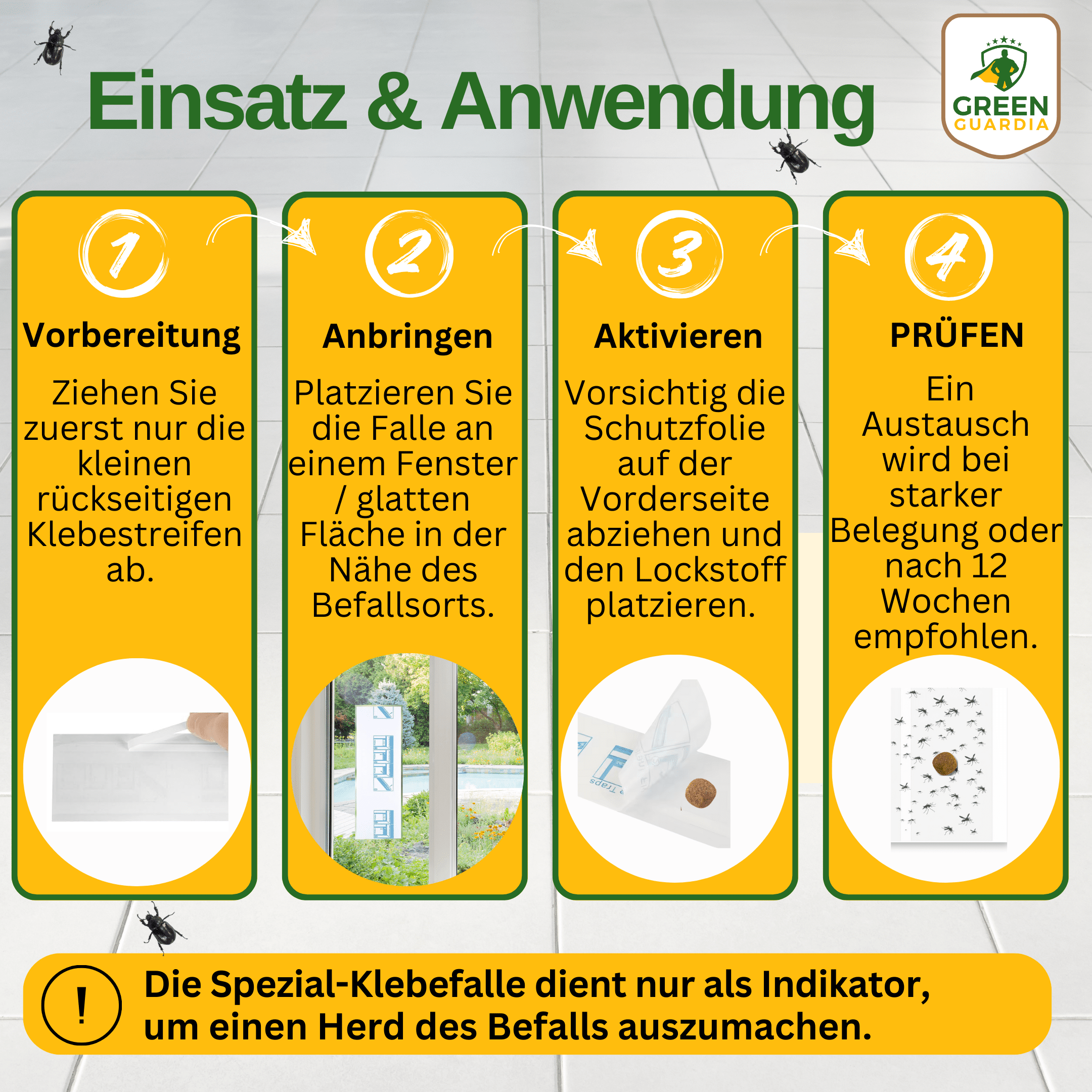 Trauermücken Fenster - Falle mit Spezial - Lockstoff - Green Guardia - Ihr Experte für Schädlinge und Pflanzen