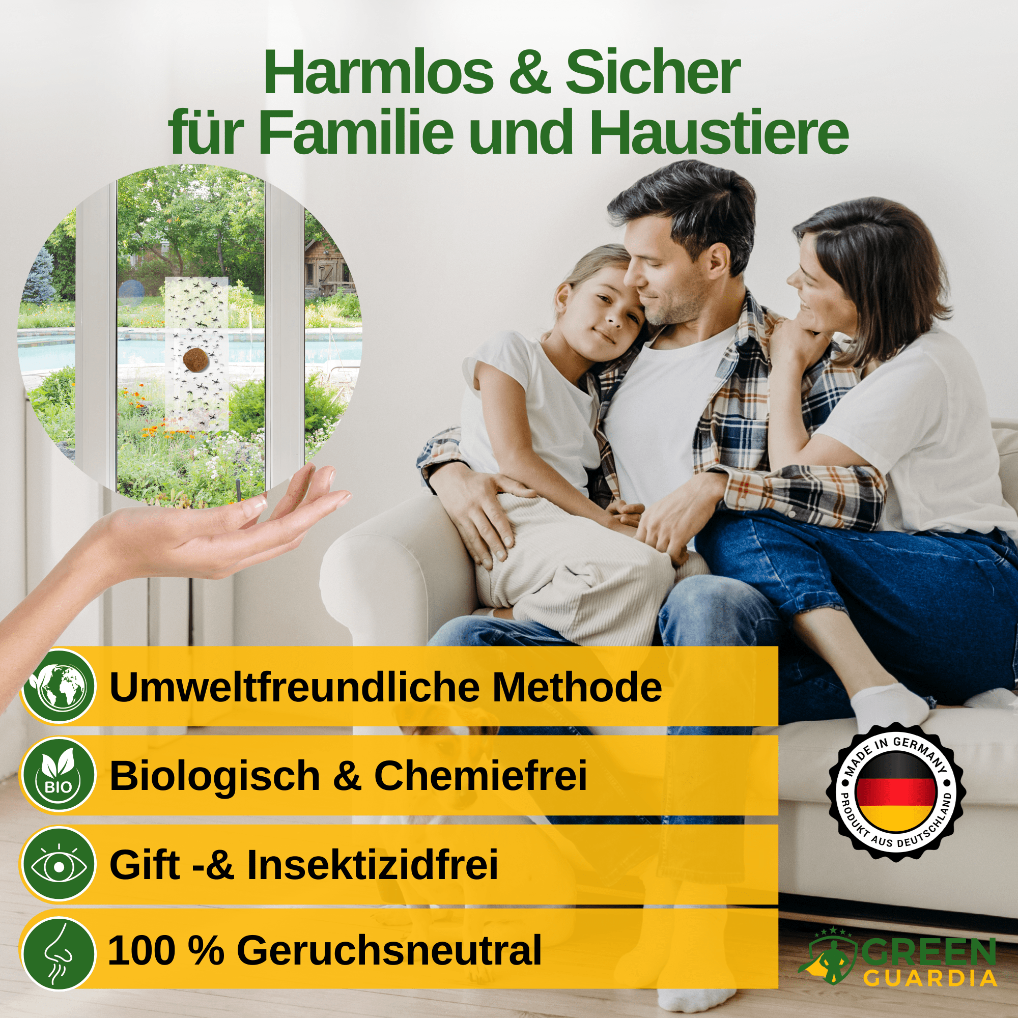 Wespen Fenster - Falle mit Spezial - Lockstoff - Green Guardia - Ihr Experte für Schädlinge und Pflanzen